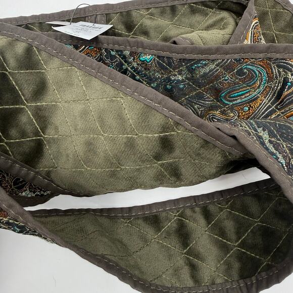 Chico\'s Wrap Belt Womens SZ Small NWT quilt paisley obi Embroidered Olive Grove main image 11
